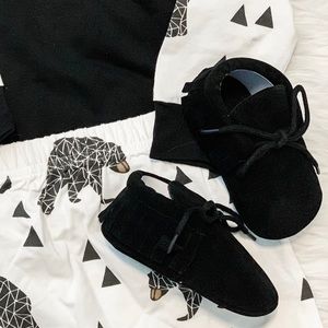 Baby Black Moccasins